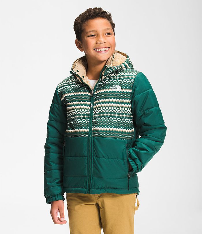 Chaqueta The North Face Niño Printed Reversible Mount Chimbo Full Cremallera Hooded - Colombia SERFLJ846 - Verde